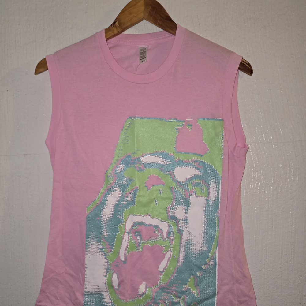 Pink Graphic Sleeveless Top